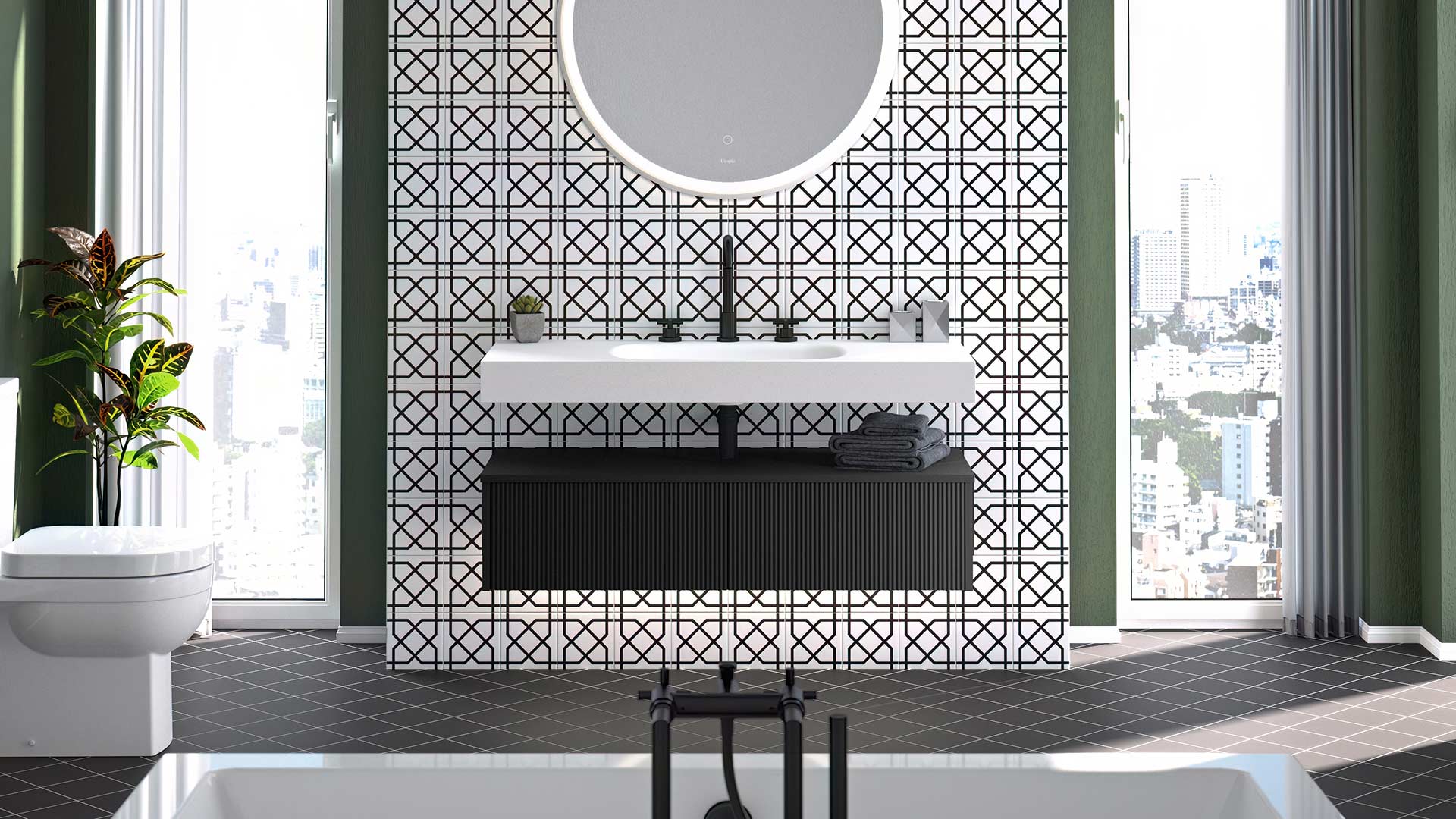 Geometric Bathroom Design