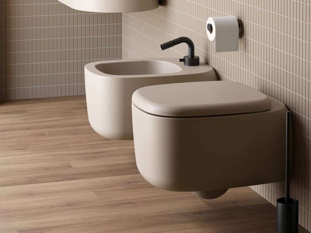 luxury pastel bathroom london