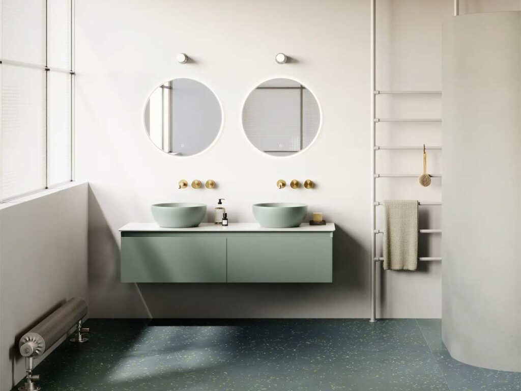 sage green modern bathroom